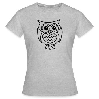 Hibou Nocturne Nocturne Oiseau Animal Lune - T-shirt Femme - gris chiné - Devant - AI Model Female 172 dark (172cm)