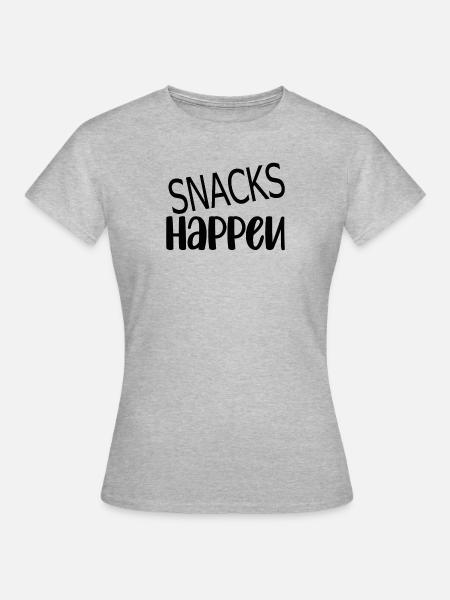 Snack Abendessen Speise Hungrig Naschen Essen - Frauen T-Shirt - Grau meliert