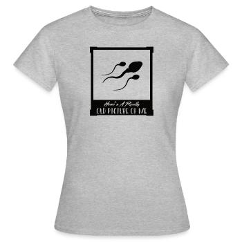 Altes Foto - Spermium - Frauen T-Shirt - Grau meliert - Vorne - AI Model Female 172 dark (172cm)