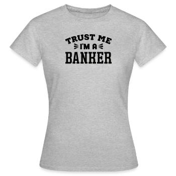 Bankangestellter Bank Bankier Geldinstitut - Frauen T-Shirt - Grau meliert - Vorne - AI Model Female 172 dark (172cm)