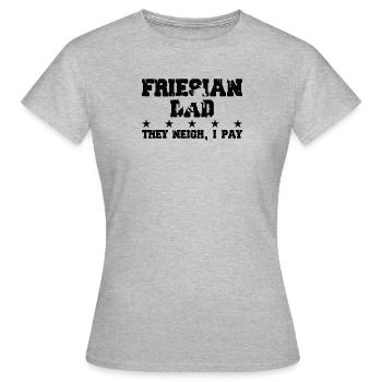 Pferdedad - Frison - T-shirt Femme - gris chiné - Devant - AI Model Female 172 dark (172cm)