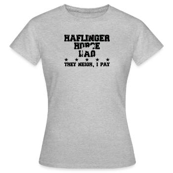 Pferdevater - Haflinger Pferd - Frauen T-Shirt - Grau meliert - Vorne - AI Model Female 172 dark (172cm)