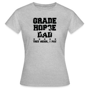 Père du cheval - Grade Horse - T-shirt Femme - gris chiné - Devant - AI Model Female 172 dark (172cm)