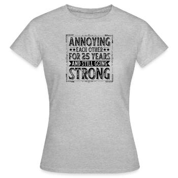 Noces d’argent 25 ans mariées Anniversaire de mariage - T-shirt Femme - gris chiné - Devant - AI Model Female 172 dark (172cm)