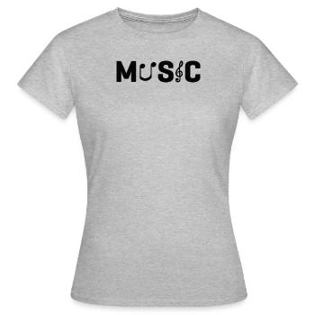 Vinyl Musiker Retro Musik Vinyl Vintage Musizieren - Frauen T-Shirt - Grau meliert - Vorne - AI Model Female 172 dark (172cm)