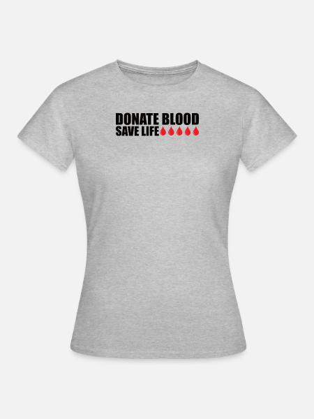 Blutspende Blutspenden Blutspender - Dame-T-shirt - grå meleret