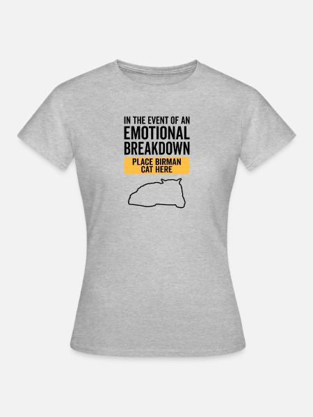 Emotional - Birman Katze - Frauen T-Shirt - Grau meliert