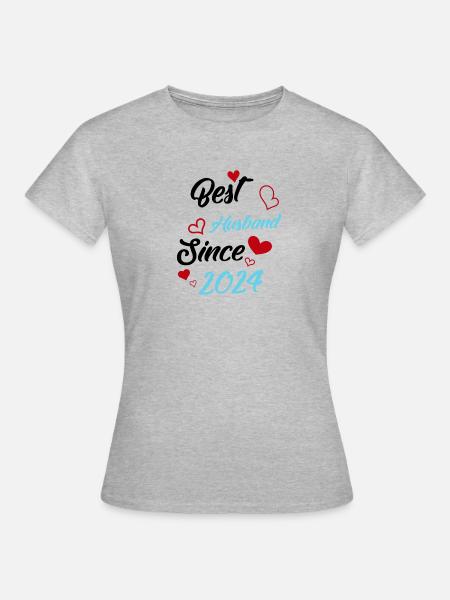 Bester Ehemann seit 2024 Hochzeit - Frauen T-Shirt - Grau meliert