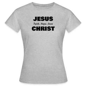Christianisme Jésus Religion Foi Croix Prière - T-shirt Femme - gris chiné - Devant - AI Model Female 172 dark (172cm)