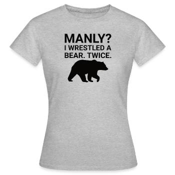 Hommes Dictons amusants de la journée des hommes - T-shirt Femme - gris chiné - Devant - AI Model Female 172 dark (172cm)