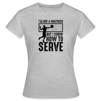 Volleyball Volley Aufschlag Volleyballspieler - Frauen T-Shirt - Grau meliert - Vorne - AI Model Female 172 dark (172cm)