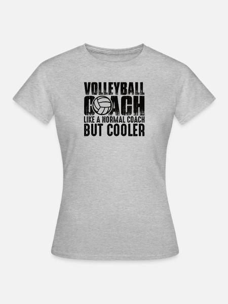 Volleyball Aufschlag Volleyballspieler Trainer - Frauen T-Shirt - Grau meliert