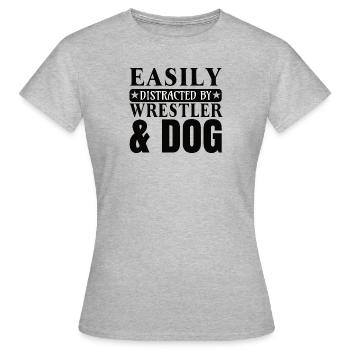 Chien lutteur lutteur - T-shirt Femme - gris chiné - Devant - AI Model Female 172 dark (172cm)