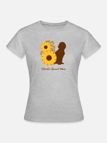 Sonnenblumenmutter - Clumber Spaniel - Frauen T-Shirt - Grau meliert