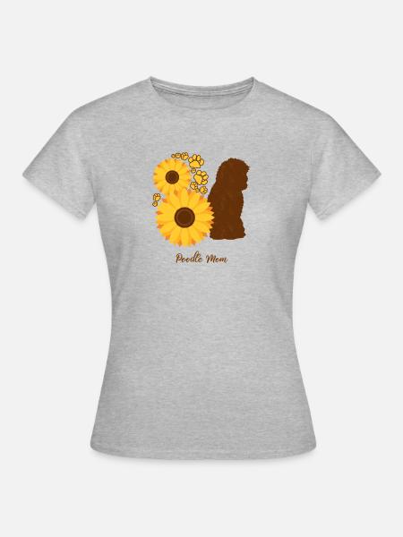 Sonnenblumenmutter - Pudel - Frauen T-Shirt - Grau meliert