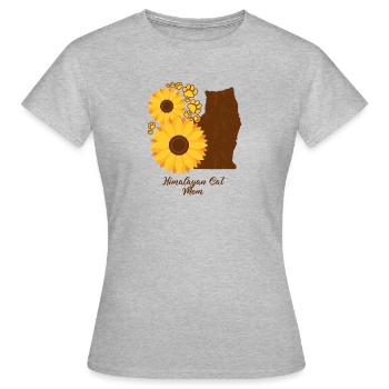 Sonnenblumenmutter - Himalaya-Katze - Frauen T-Shirt - Grau meliert - Vorne - AI Model Female 172 dark (172cm)