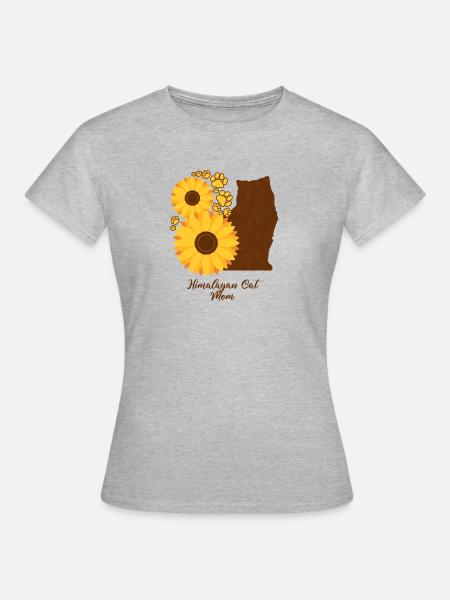 Sonnenblumenmutter - Himalaya-Katze - Frauen T-Shirt - Grau meliert