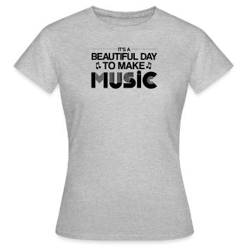 Vinyl Musiker Retro Musik Vinyl Vintage Musizieren - Frauen T-Shirt - Grau meliert - Vorne - AI Model Female 172 dark (172cm)