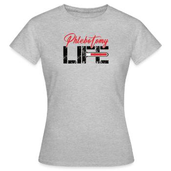 Laboratoire Phlébotomiste Artère veineuse Phlébologue - T-shirt Femme - gris chiné - Devant - AI Model Female 172 dark (172cm)