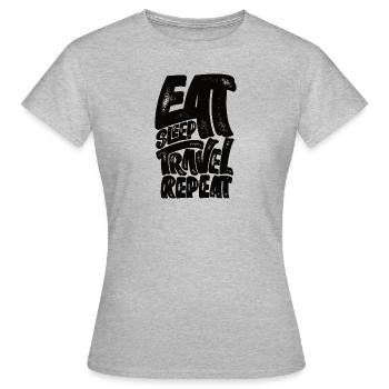 Boussole avec carte du monde, points cardinaux de la terre - T-shirt Femme - gris chiné - Devant - AI Model Female 172 dark (172cm)