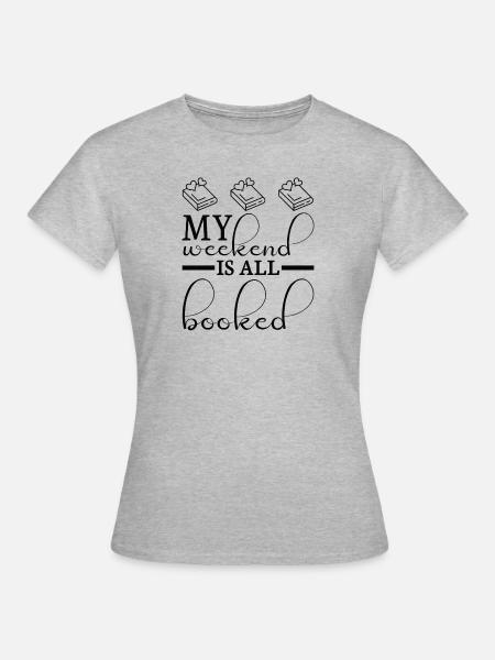 Bücher Lesen Bücherwurm - Frauen T-Shirt - Grau meliert