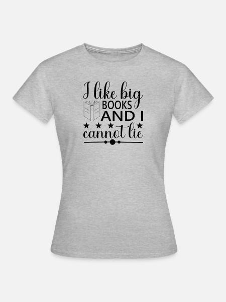 Bücher Lesen Bücherwurm - Frauen T-Shirt - Grau meliert