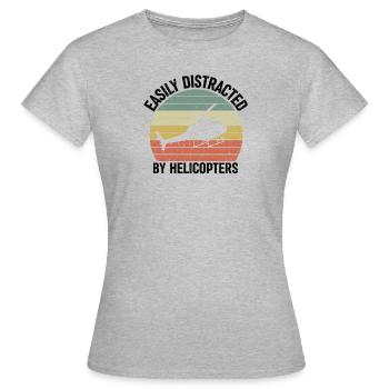 Hélicoptère Pilote d’hélicoptère Hélicoptère Héli - T-shirt Femme - gris chiné - Devant - AI Model Female 172 dark (172cm)