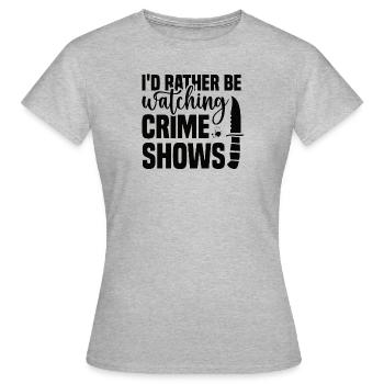 True Crime Crime Series Crime Detective - Women's T-Shirt - heather grey - Front - AI Model Female 172 dark (172cm)