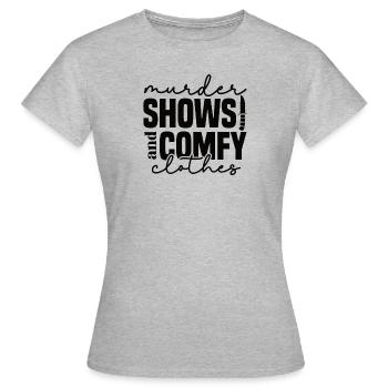 True Crime Crime Series Crime Detective - Women's T-Shirt - heather grey - Front - AI Model Female 172 dark (172cm)