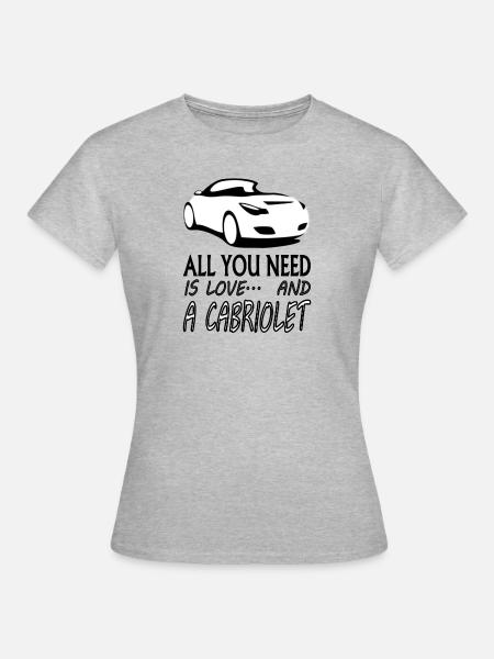 Cabrio fahren Cabriolet fahren Autofahrer Geschenk - Frauen T-Shirt - Grau meliert
