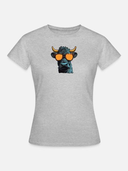 Papa Mama Sonnenbrille - Schwarzer Angus - Frauen T-Shirt - Grau meliert
