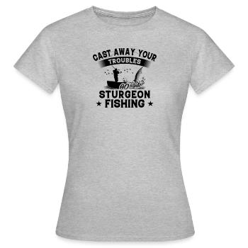 Pouring away - Fish sturgeon - Women's T-Shirt - heather grey - Front - AI Model Female 172 dark (172cm)