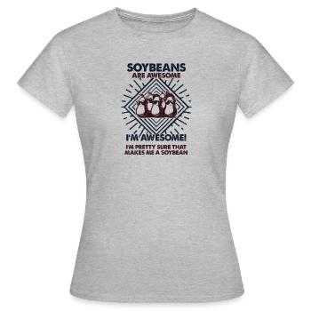 Le soja est excellent - Mama Dad - T-shirt Femme - gris chiné - Devant - AI Model Female 172 dark (172cm)