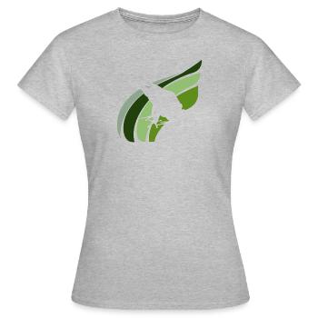 Frosch Quak Teich - Frauen T-Shirt - Grau meliert - Vorne - AI Model Female 172 dark (172cm)
