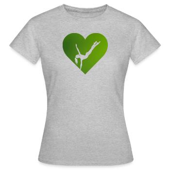 Gymnastique en équilibre sur les mains - T-shirt Femme - gris chiné - Devant - AI Model Female 172 dark (172cm)