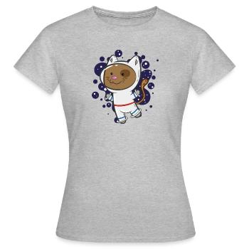 astro cat funny gift idea - Women's T-Shirt - heather grey - Front - AI Model Female 172 dark (172cm)
