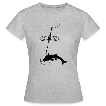 Flotter dans les poissons d’eau - T-shirt Femme - gris chiné - Devant - AI Model Female 172 dark (172cm)