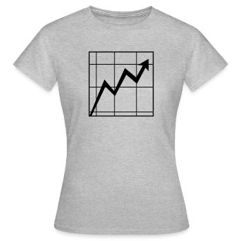 Share price chart share price arrow - Women's T-Shirt - heather grey - Front - AI Model Female 172 dark (172cm)