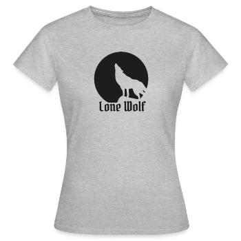 Lone wolf design plat noir - T-shirt Femme - gris chiné - Devant - AI Model Female 172 dark (172cm)