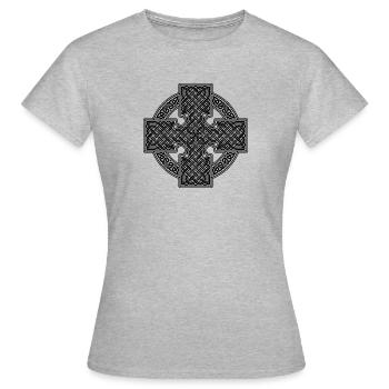 Celtic cross - T-shirt Femme - gris chiné - Devant - AI Model Female 172 dark (172cm)