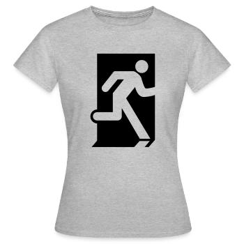 Sortie de secours - T-shirt Femme - gris chiné - Devant - AI Model Female 172 dark (172cm)