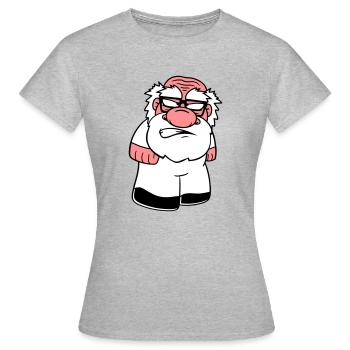 zwerg klein gesicht kopf boese veraergert wue - Frauen T-Shirt - Grau meliert - Vorne - AI Model Female 172 dark (172cm)