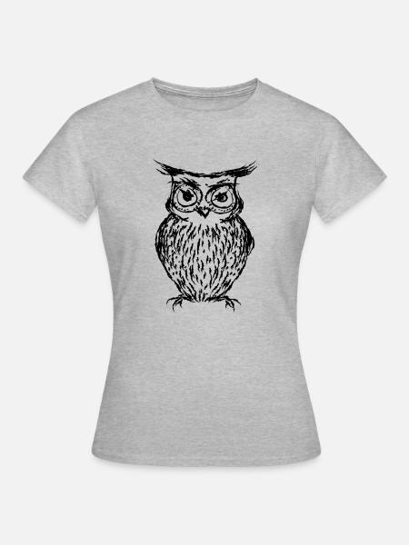 Black owl - Women's T-Shirt - heather grey