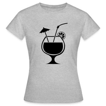 cocktail - Frauen T-Shirt - Grau meliert - Vorne - AI Model Female 172 dark (172cm)