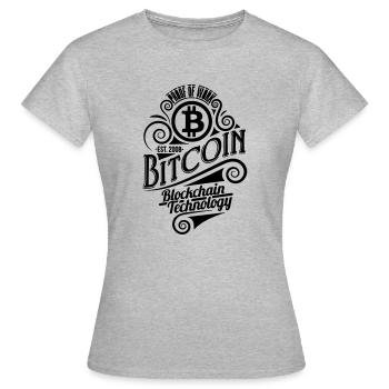 Bitcoin millésime - T-shirt Femme - gris chiné - Devant - AI Model Female 172 dark (172cm)