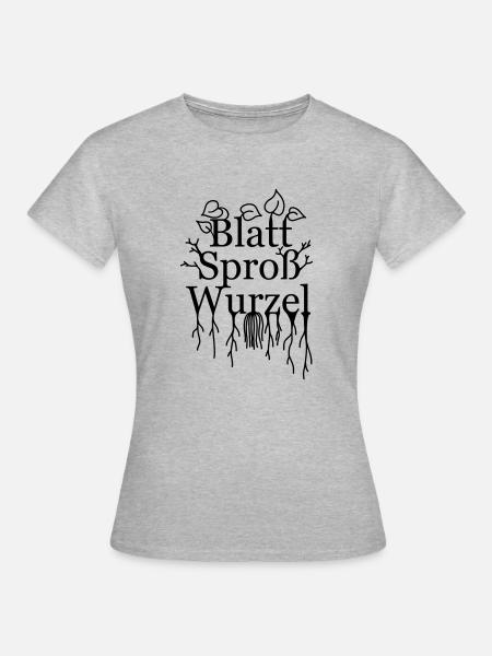 Die drei Grundorgane der Kormophyten - Frauen T-Shirt - Grau meliert