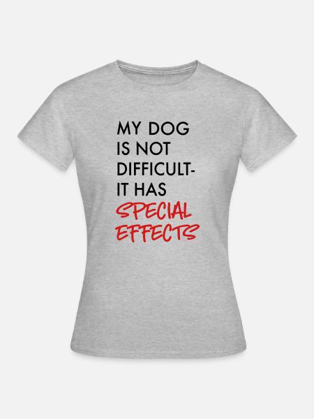 schwieriger Hund - Frauen T-Shirt - Grau meliert