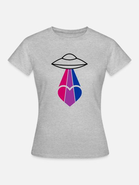 bi pride ufo - Frauen T-Shirt - Grau meliert