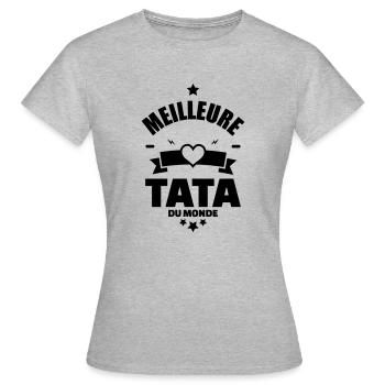 meilleure tata du monde - T-shirt Femme - gris chiné - Devant - AI Model Female 172 dark (172cm)