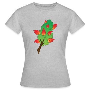 Herbst inspirierter Marihuana Bud - Frauen T-Shirt - Grau meliert - Vorne - AI Model Female 172 dark (172cm)